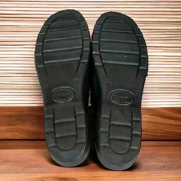 Fly Flot Women's NWOT Anti-Shock Black Leather Slip-On Sandals Euro 40 US 8.5. - Picture 6 of 6